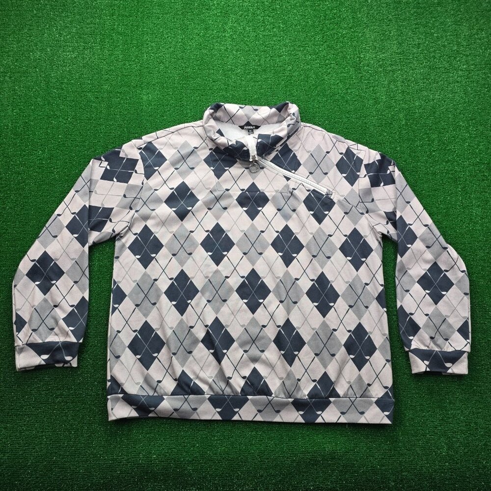 Acegolfs Sweatshirt Mens 2XL Gray Not So Classic‎ Golf Terry Pullover Zip Collar